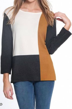 Multiples Block Sleeves Sweater In Multicolor