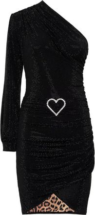 Philipp Plein Kleedjes, Dames, Zwart, M, Polyester, Long Dress Demetra Crystal