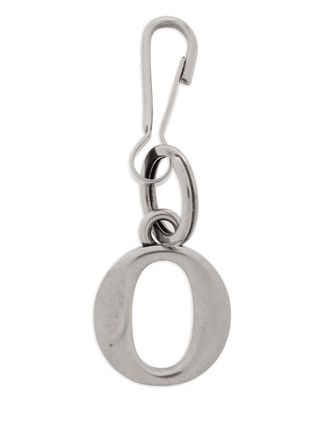Balenciaga letter-charm keyring - women - Brass - One Size - Silver
