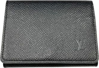 Louis Vuitton Pre-owned Wallets, male, Black, Size: ONE SIZE Pre-owned Enveloppe Cartes De Visite Taiga Card Case
