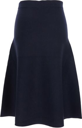 Max Mara Womens Black Flared Skirt With Elastic Waist Viscose
