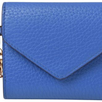 Dior Blue Coral Pink Leather Wallet (Tri-Fold) (Pre-Owned)