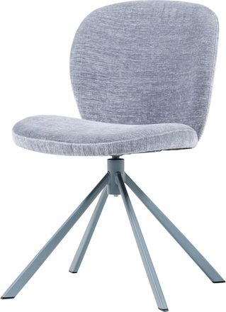 De Eekhoorn Design Esszimmerstuhl Femko mit Drehfunktion, Chenille Hellblau