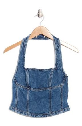 Reformation Lucina Denim Halter Top in Norman at Nordstrom Rack, Size 12