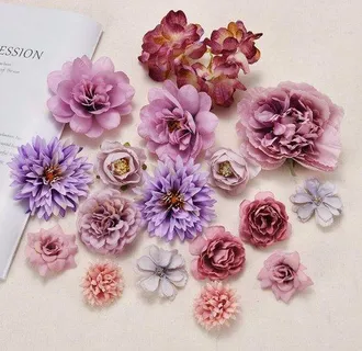 OEM Un Conjunto De Flores Artificiales, Cabezas De Flores De Seda Naranja Para Proyectos De Manualidades, Y Accesorios, Morado