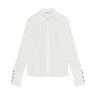 Patrizia Pepe Dames, Blouses & Shirts, Wit, Maat: XS Viscose