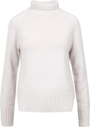 Max Mara Wollen trui met hoge kraag - Dames - Coltruien - Grijs - L - Wol - Truien & Vesten
