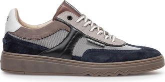 Floris Van Bommel Donkerblauwe geprinte sneaker suede Floris van Bommel