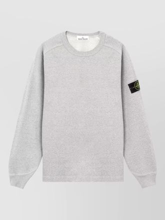 Stone Island cotton crew neck sweatshirt ribbed trim