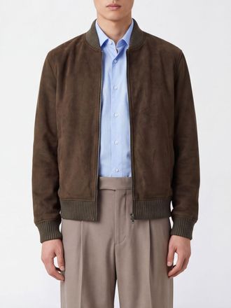 Herno Bomber in pelle sintetica effetto scamosciato con colletto a coste