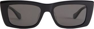 Mohala Eyewear Kea 53mm Low Bridge Wide Width Polarized Square Sunglasses in Black Lava at Nordstrom