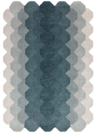 Novatrend Alfombra moderna de lana tuftada a mano Azul 200x290 cm