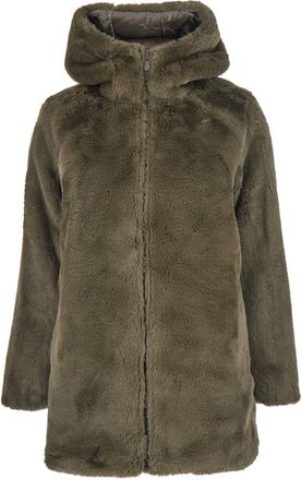 Save The Duck Bridget Brown Reversible Jacket With Front Zip Closure In Ecofur Woman