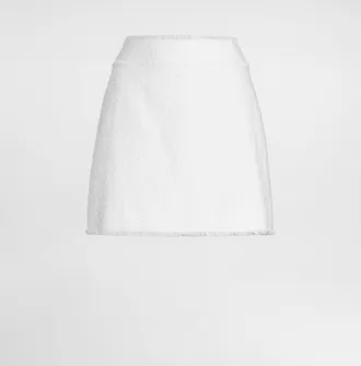 Dolce & Gabbana Cotton Raschel Tweed Miniskirt - Woman Skirts White 40