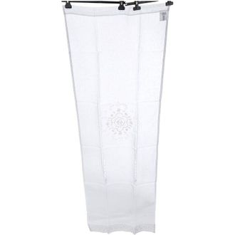 Home Fashion Home Fashion 023/715 - 0105 180 x 0060 cm porta appeso a struttura in lino ricamato, Tessuto, bianco, 180 x 60 cm