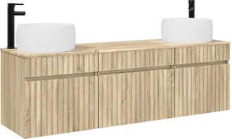 vidaXL Juego De Muebles De Ba&ntilde;o 3 Uds. Roble Sonoma 49 X 44,5 X 66 Cm Vidaxl