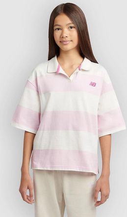 New Balance Yarn Dye Stripe Rugby Polo rosa