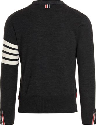 Thom Browne Merino Wool 4-Bar Stripe Cardigan - Gray
