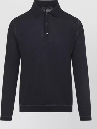 Prada wool long-sleeve polo sweater