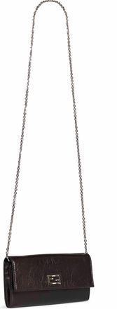Fendi Baguette Wallet on Chain - Black