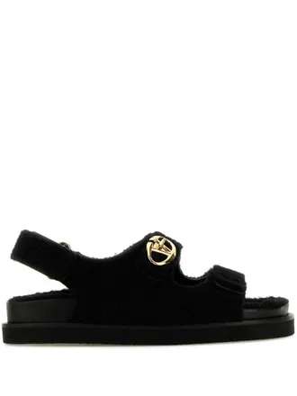 Valentino Garavani Sandali in pelliccia sintetica - Nero
