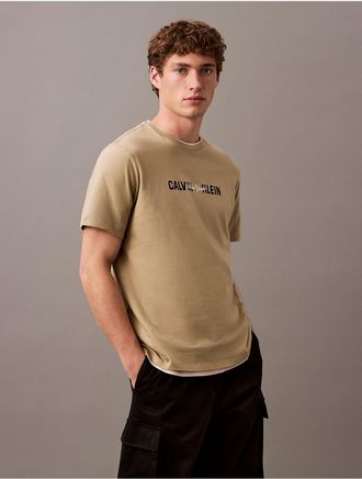 Calvin Klein Jeans Calvin Klein Mens New York Script Logo Graphic Classic T-Shirt - Brown - XS
