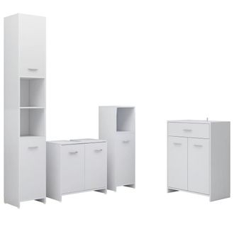 vidaXL Juego De Muebles De Ba&ntilde;o 4 Piezas Blanco Vidaxl