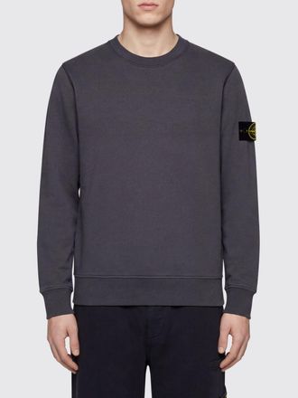Stone Island Felpa a girocollo in cotone con badge Stone Island