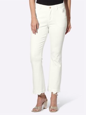 Heine 7/8-Jeans HEINE, Damen, Gr. 34, Normalgr&ouml;ssen, ecru, 56% Baumwolle, 19% Polyester, 14% Lyocell, 10% Viskose, 1% Elasthan, unifarben, 7/8-L&auml;nge, Jeans 