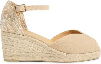 Castaner 7 cm sleehakken - Dames - Sleehakken - Beige - 36 EU - Katoen - Schoenen