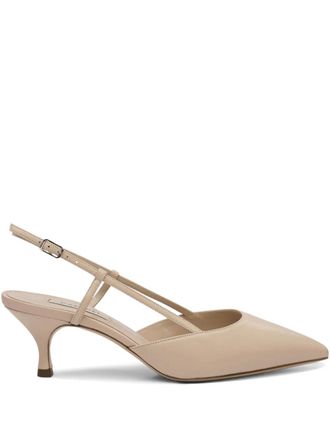 Casadei 50mm Julia pumps - women - Calf Leather/Calf Leather/Calf Leather - 39 1/2 - Neutrals