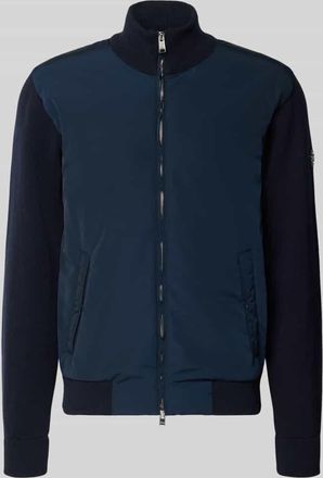 HUGO BOSS Regular Fit Strickjacke aus reiner Baumwolle Modell IBAIO in Marine, Größe XXXL