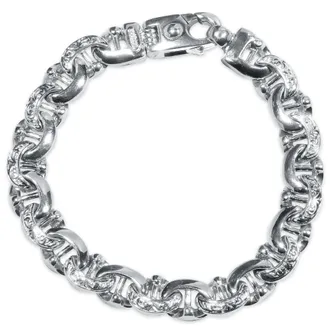 Pompeii3 Mens Designed Link 14k Gold (62gram) or Platinum (100gram) 10.5mm Bracelet 8.25