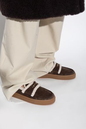 INUIKII Shearling Loafers Shoes, Womens, Brown