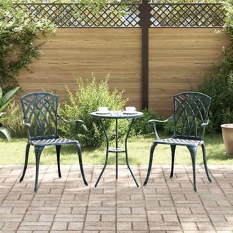 vidaXL Silla De Jard&iacute;n 2 Pcs Verde 55 X 56.5 X 91cm Aluminio Vidaxl