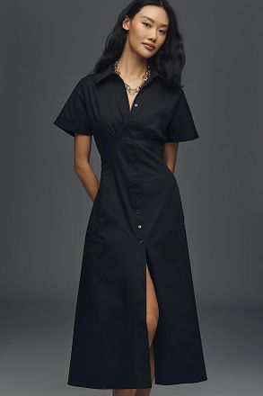 Exquise Raina Short-Sleeve Midi Shirt Dress