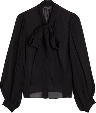 Alice & Olivia Blusa Brentley con fiocco - Nero