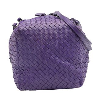 Bottega Veneta Pre-owned Leren Schoudertas - Dames - Pre-owned - Paars - Maat: ONE Size Leer