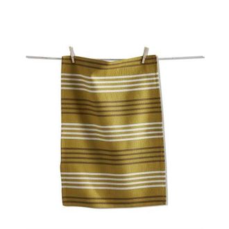 Tag Basket Weave Stripe Dishtowel Set of Six in Ochre in Yellow at Nordstrom