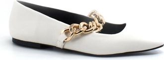 Steve Madden Ballerina Flat - Dames - Ballerinas - Wit - 37 EU - Leer - Schoenen