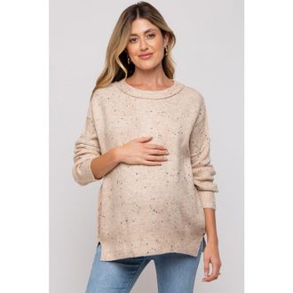 Pinkblush Speckled Knit Sweater in Beige at Nordstrom, Size Medium
