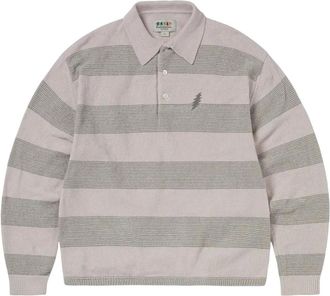 Thisisneverthat Tops, Heren, Roze, XL, Polyester, GD Lightning Velvet Knit Polo
