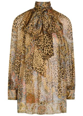 Etro Leopard-print Silk Blouse - Multicoloured 1 - 46 (UK14 / L)