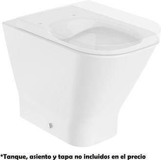 Roca Roca - Taza Rimless Adosada A Pared Con Salida Dual Para Inodoro Square The Gap