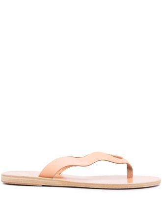 Ancient Greek Sandals Lexi leren teenslippers - Beige
