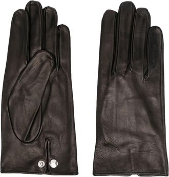Ernest W. Baker press-stud fastened gloves - men - Lambskin - L - Black