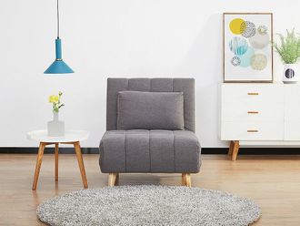 Vente-Unique Poltrona letto in Tessuto Grigio - STREVI