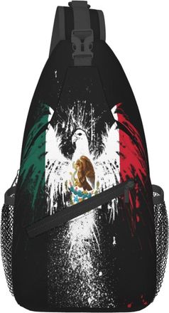 Generic Eagle Insignia Mexican Flag Crossbody Bag Trendy Shoulder Bag Anti Theft Chest Backpack For Workout Women Cycling