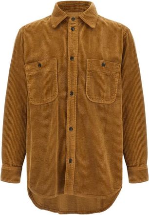 Isabel Marant Nario Corduroy Overshirt - Heren - Zomerjassen - Beige - XL - Katoen - Jassen