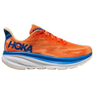Hoka One One Mens Clifton 9 - Running Shoes Vibrant Orange/Blue Size 08.5
